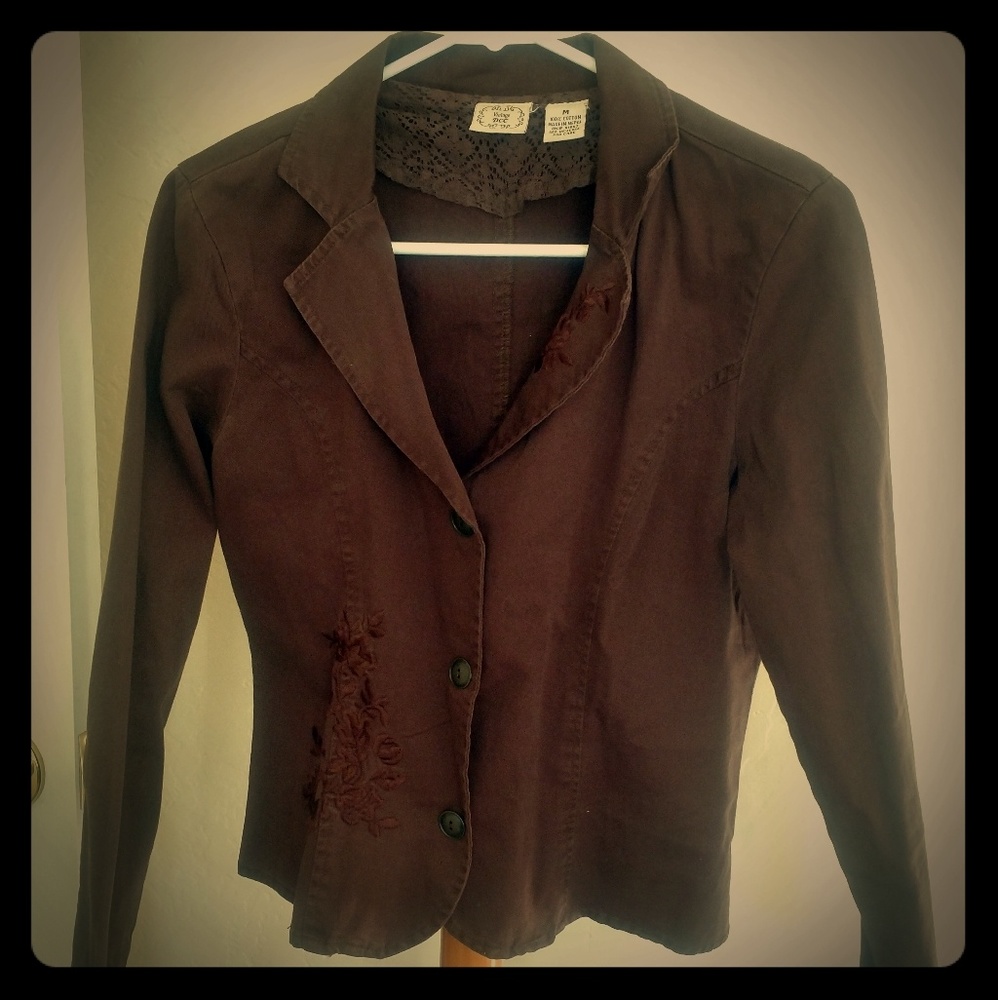 Chocolate brown cotton jacket **EUC**